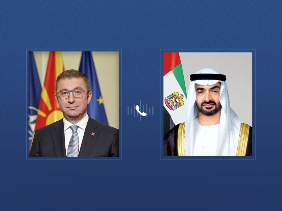 UAE President receives phone call from Prime Minister of North Macedonia to discuss regional developments