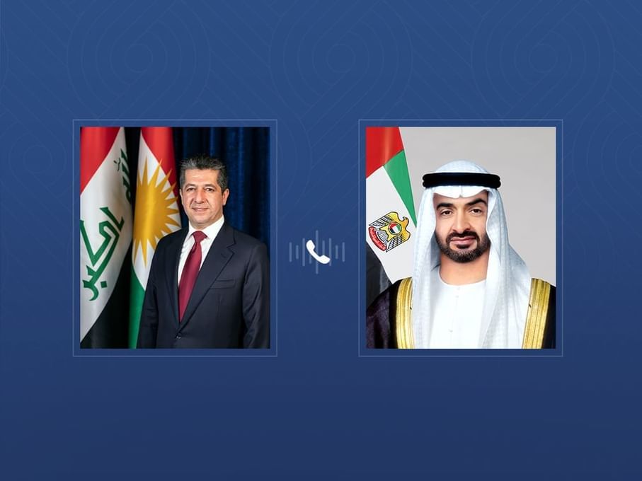 UAE President receives phone call from Kurdistan Region President condemning Iranian terrorist attacks